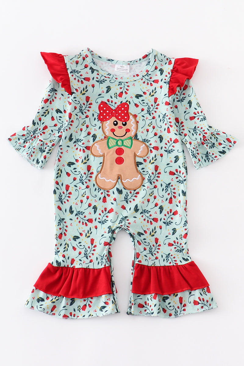 Floral Gingerbread Baby Romper