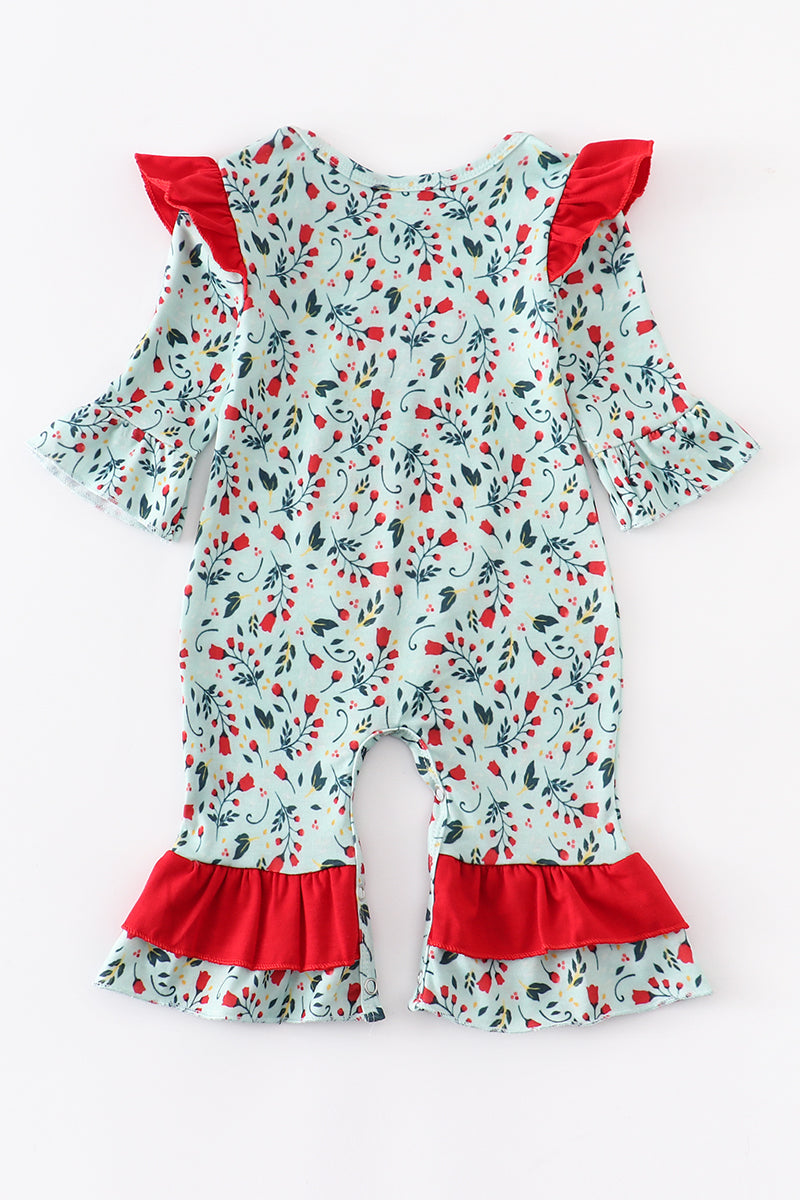 Floral Gingerbread Baby Romper