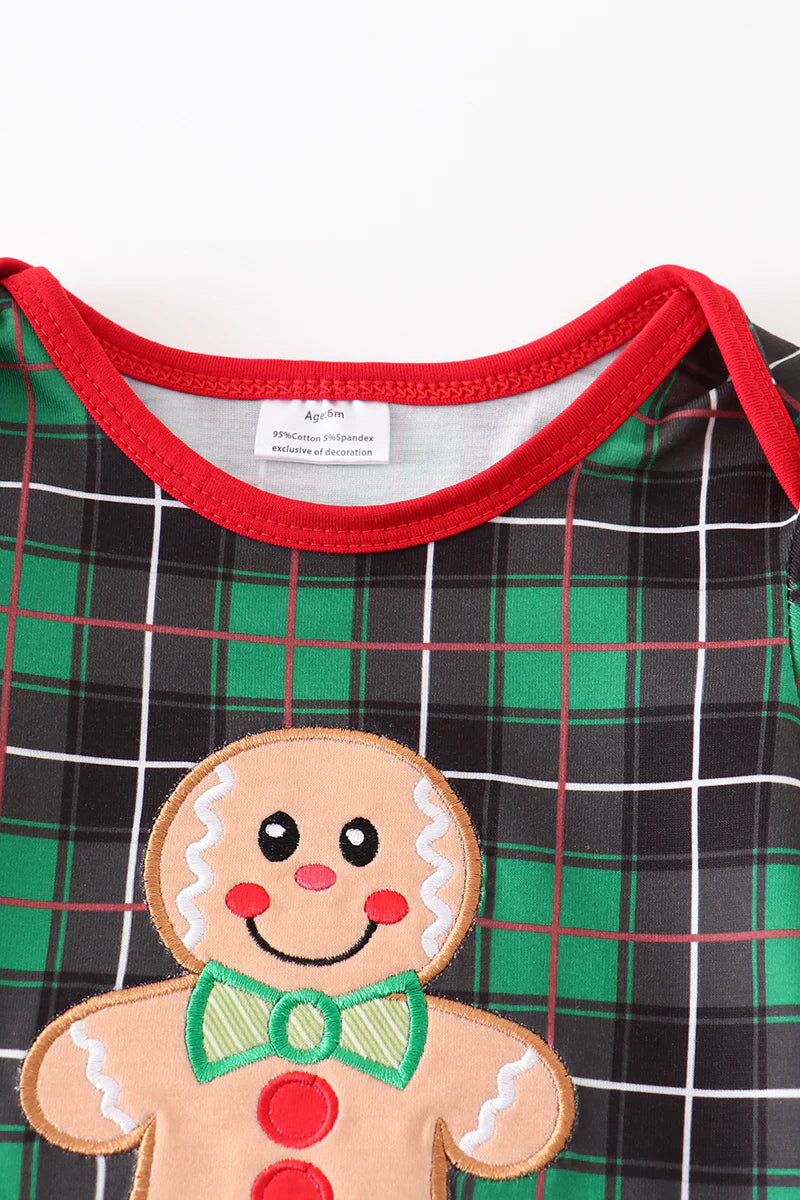 Plaid Gingerbread Boy Romper