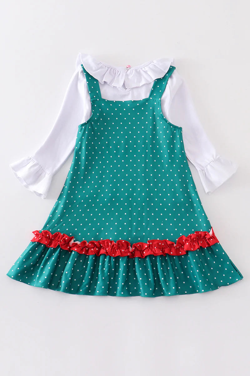 Gingerbread Trio Ruffle Dress