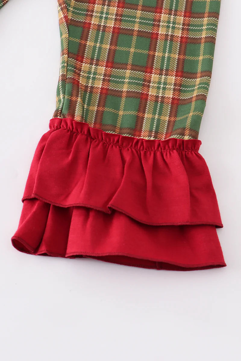 Maroon Nativity Ruffle Girl Set