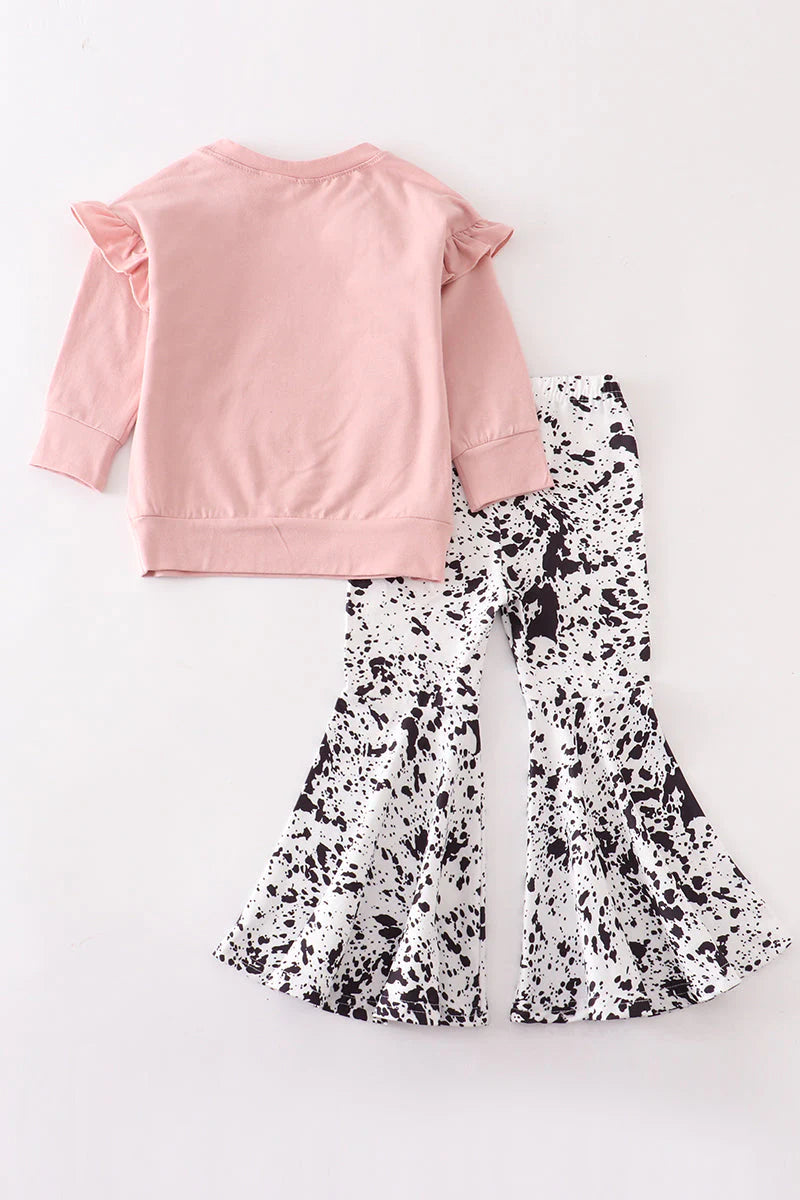 Pink Cow Pants Set