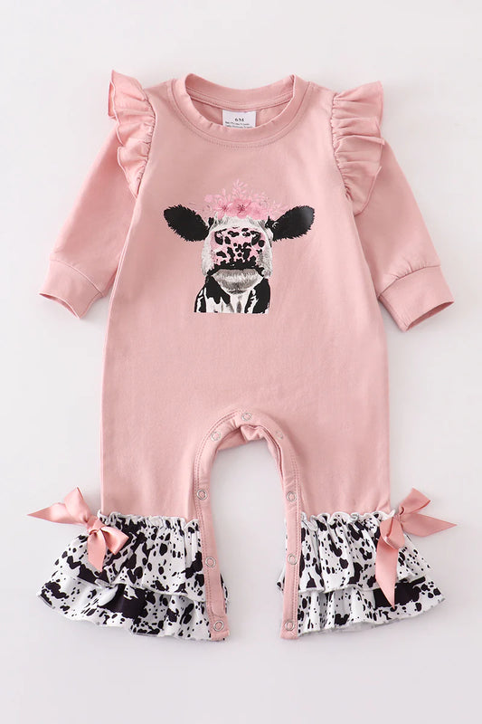 Pink Cow Romper