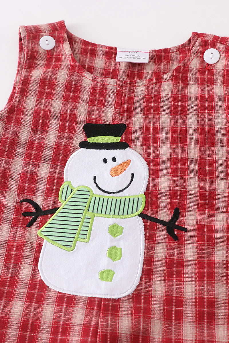 Red Plaid Snowman Jon Jon