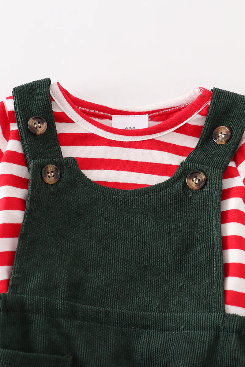 Reindeer Red Striped Romper