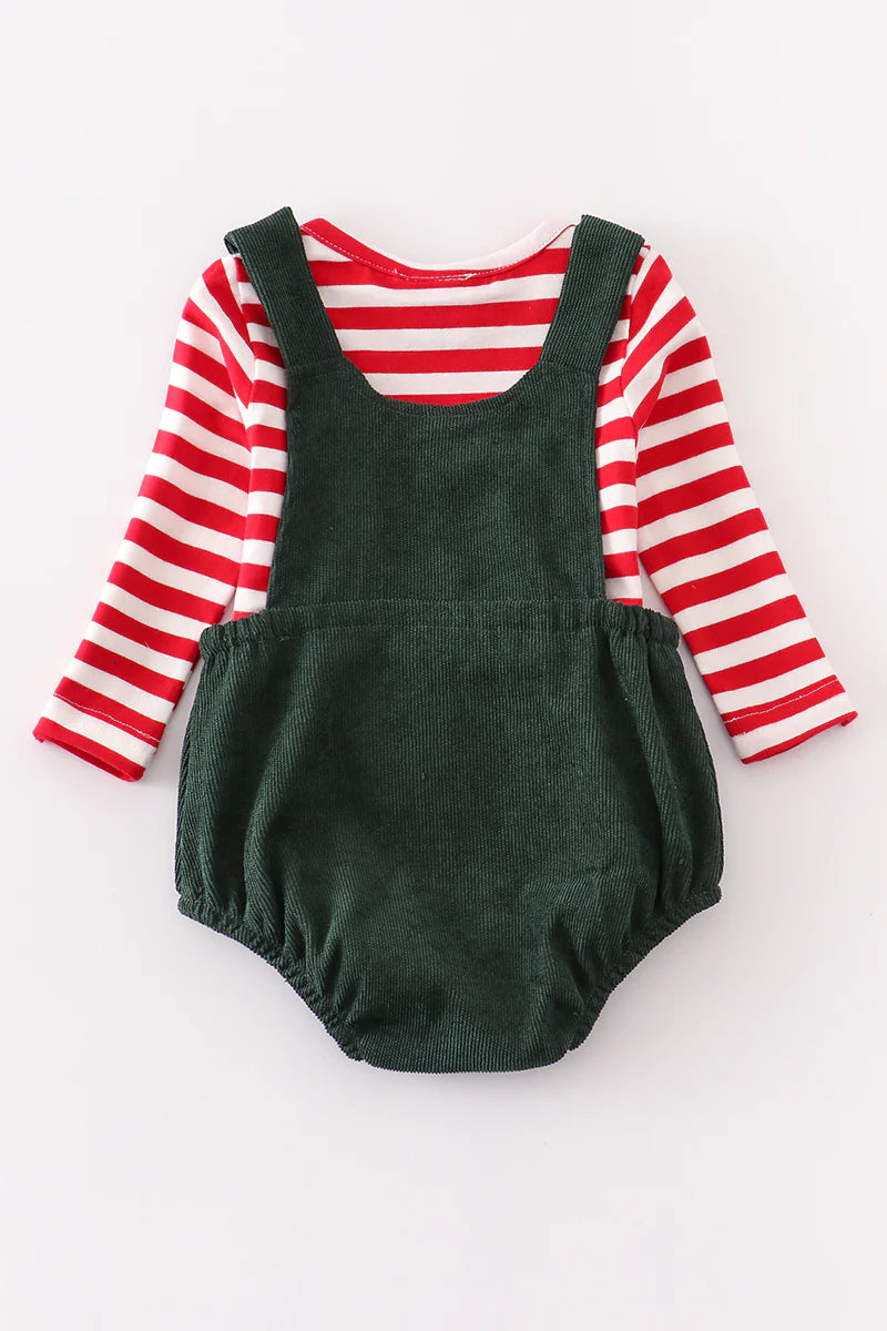 Reindeer Red Striped Romper