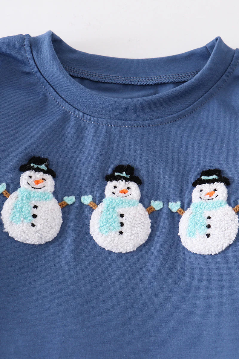 Fuzzy Snowman Boy Pants Set