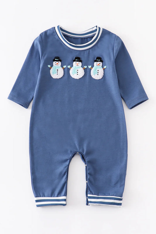 Fuzzy Snowman Boy Romper