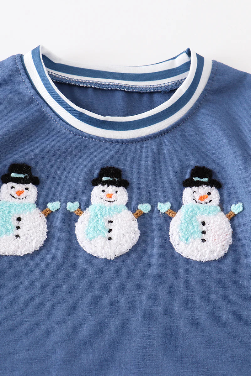 Fuzzy Snowman Boy Romper